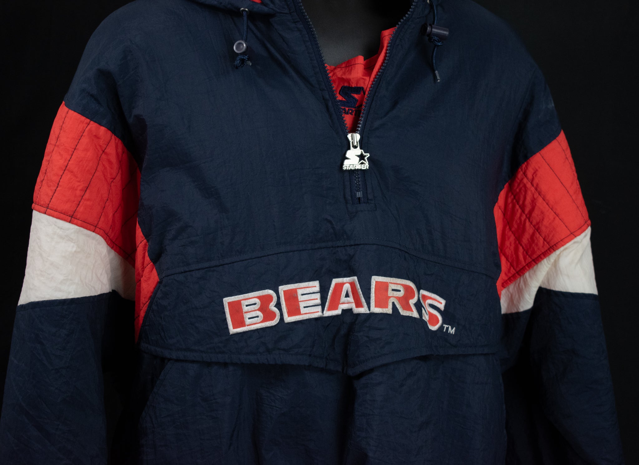 Vintage Starter Puff Pullover Jacket Chicago Bears Pro Line Winter Jacket