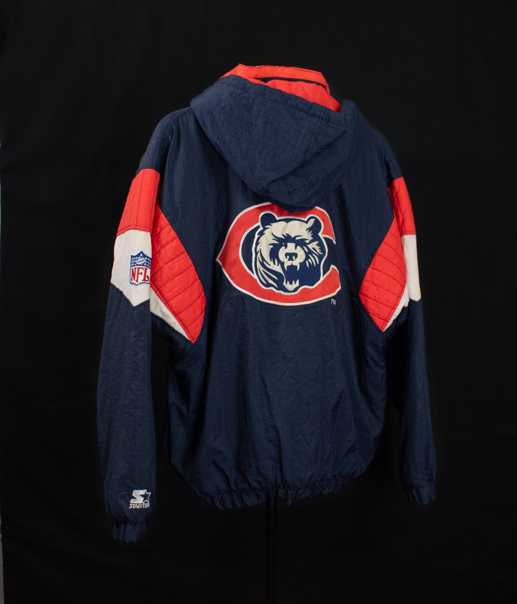 Vintage Starter Puff Pullover Jacket Chicago Bears Pro Line Winter Jacket