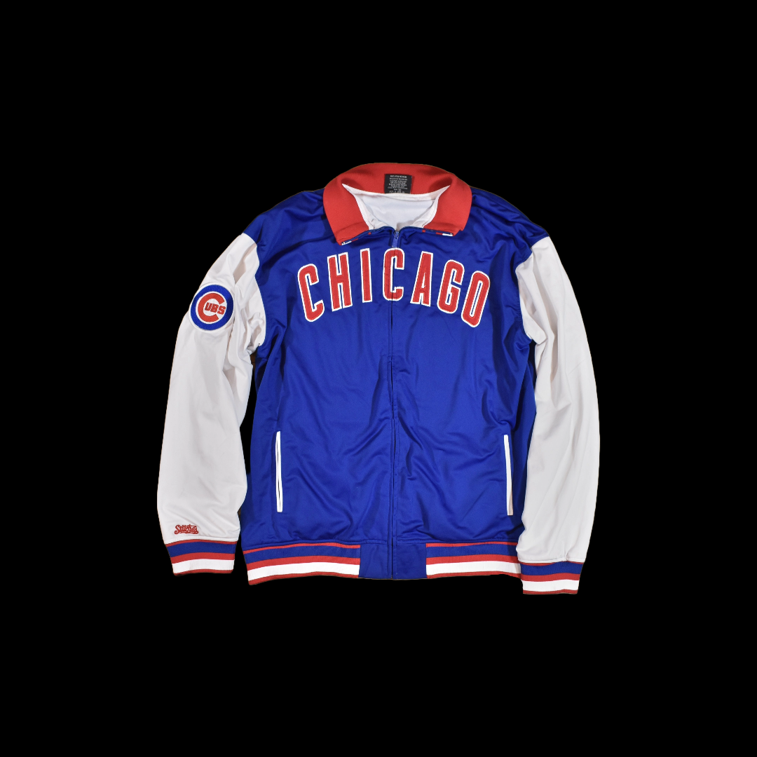 Chicago Cubs MLB Baseball Jacket Zip Up X-Large Used Mens Top Stitches Authentic