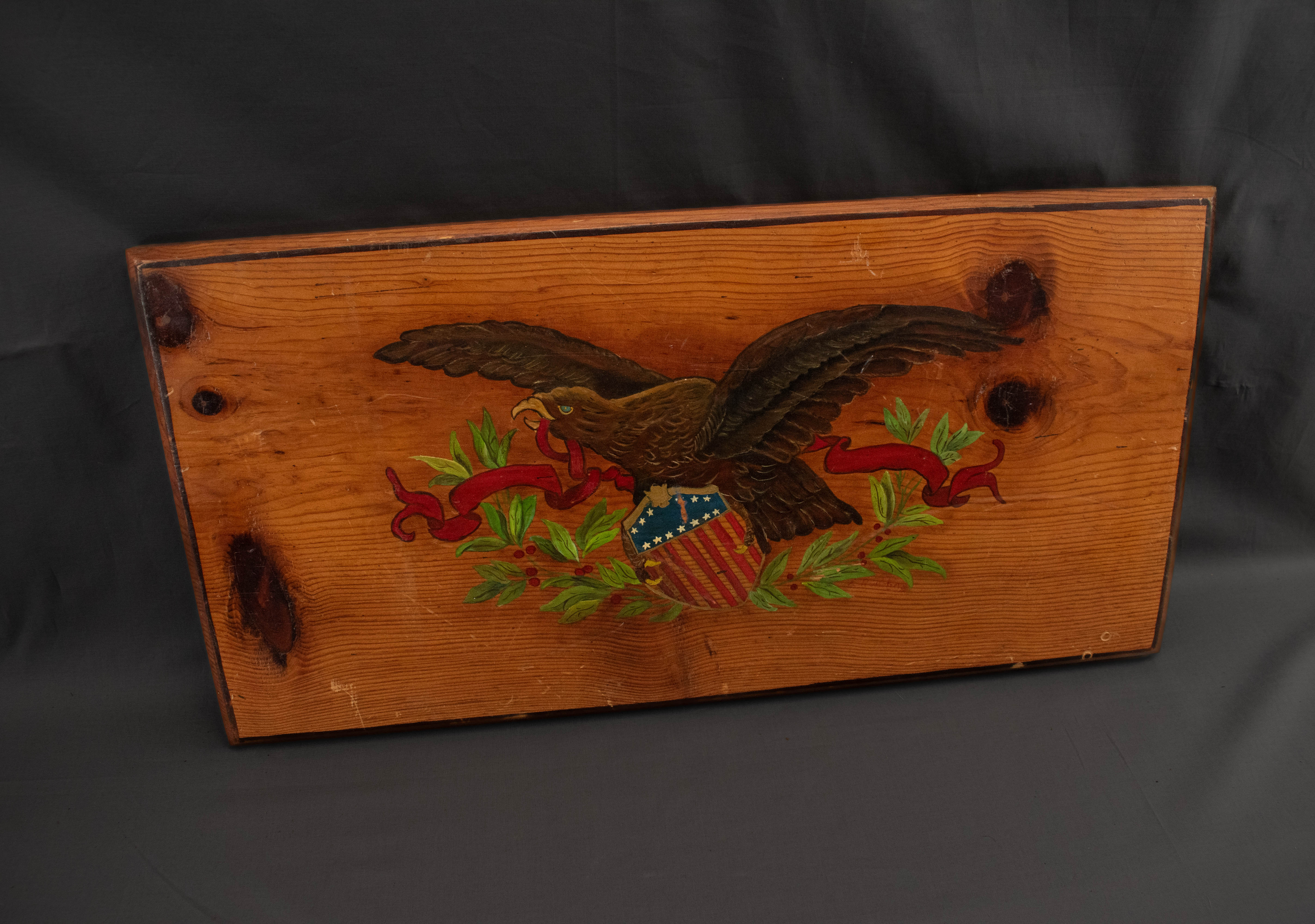 American Eagle Wood Artwork Custom Made Wall Decor USA Vintage American Eagle 22x11