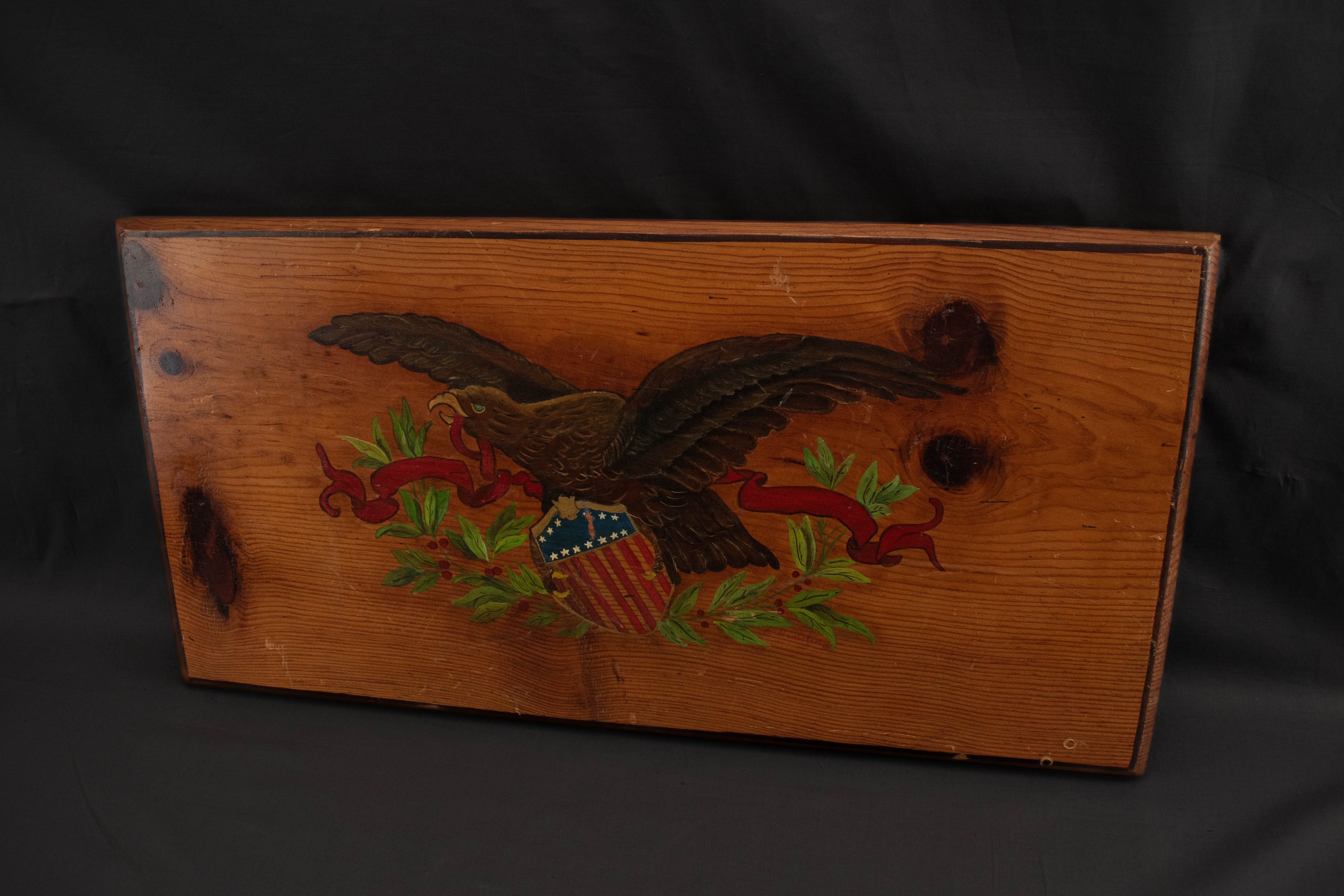 American Eagle Wood Artwork Custom Made Wall Decor USA Vintage American Eagle 22x11