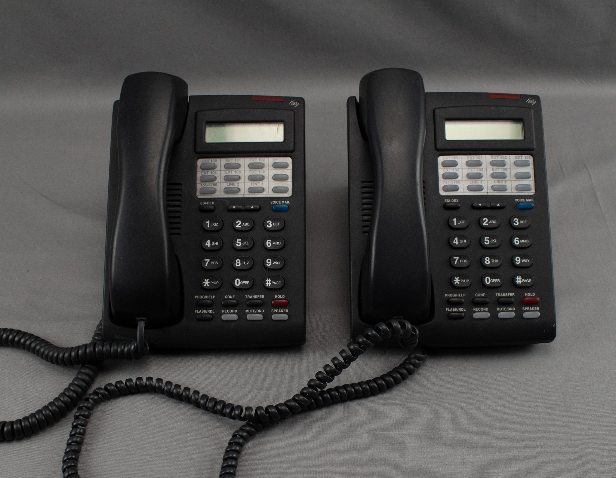 ESI Landline Phone Commercial Business 24 Key ESI BL Display 5000-0493 Black Set of 2