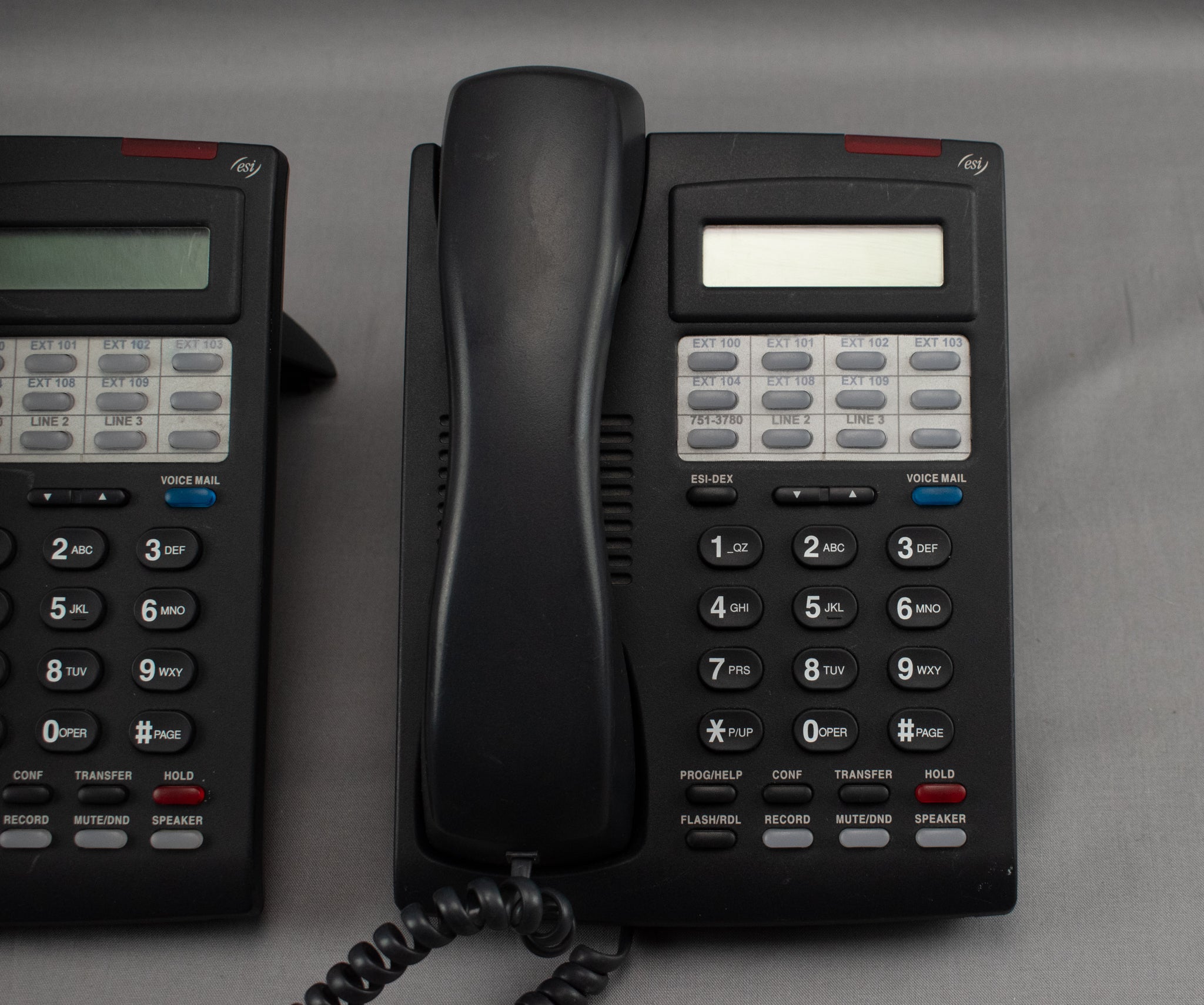 ESI Landline Phone Commercial Business 24 Key ESI BL Display 5000-0493 Black Set of 2