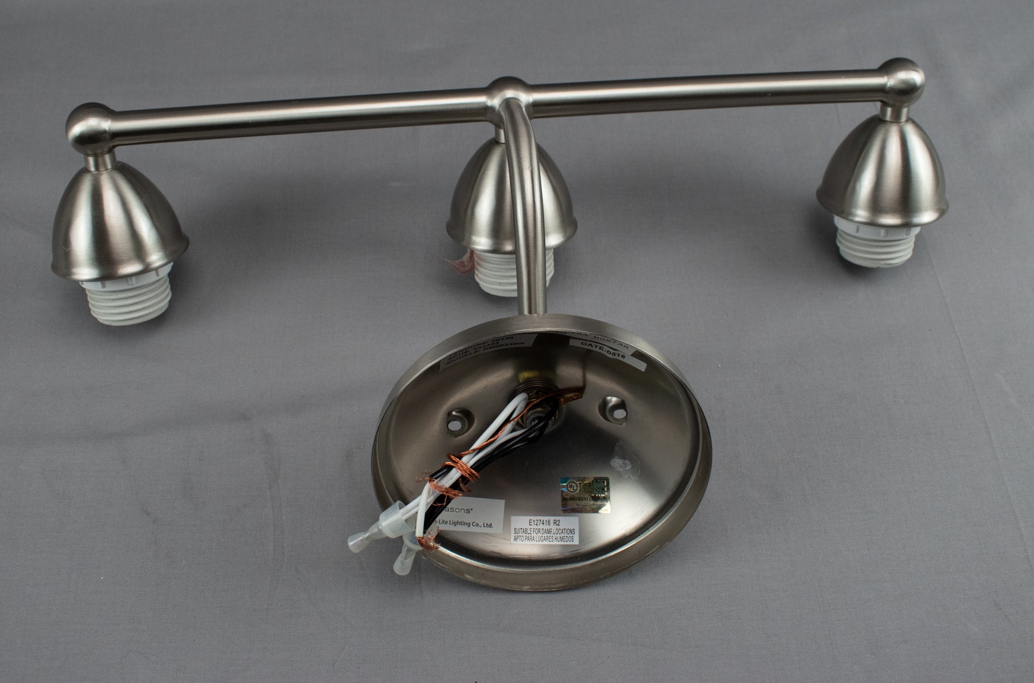 Bathroom Light Bar Vanity Nickel Seasons Anchor Point 8 In. 3-Light Incandescent