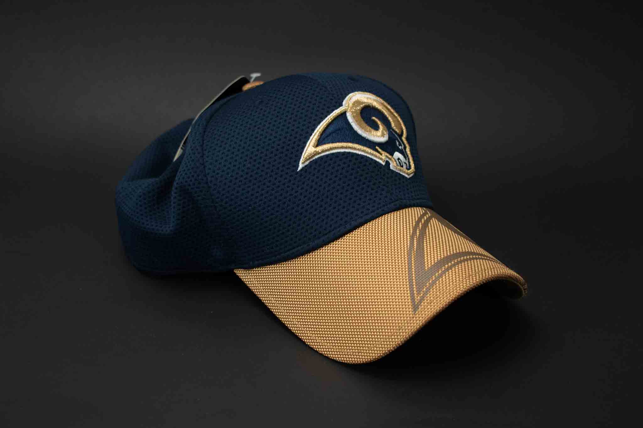 LA Rams NFL Hat Headwear Gold Blue Hat NEW ERA 39 Thirty Hat Mens L-XL Flex