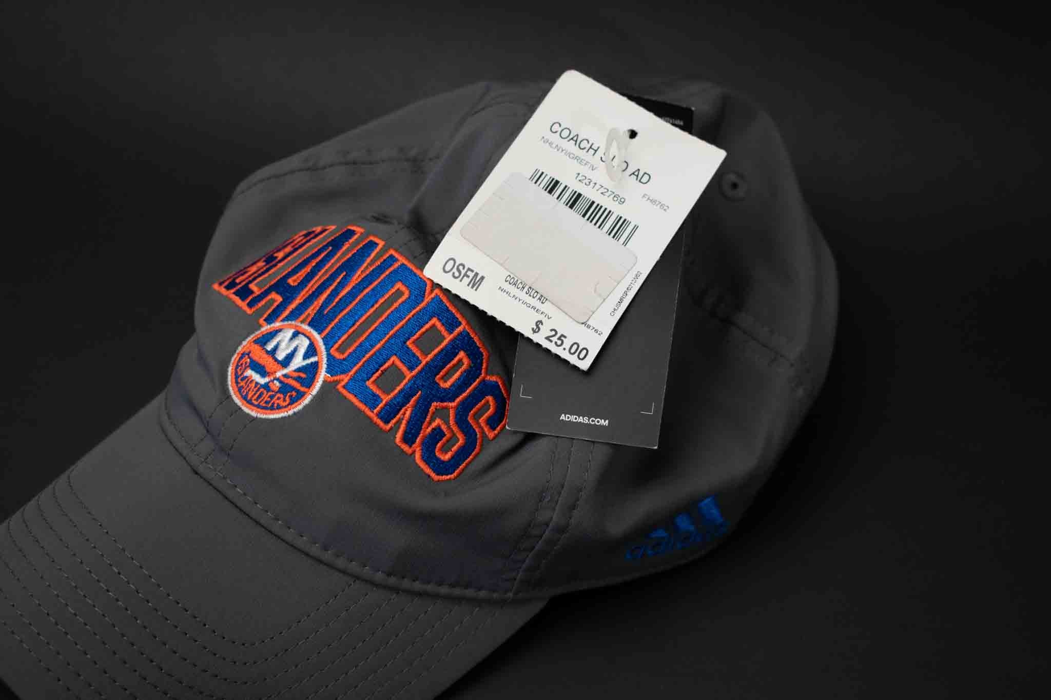 Islanders NHL Adidas Hat Adjustable Grey Hockey Mens Hat Adult Coach SLO AD