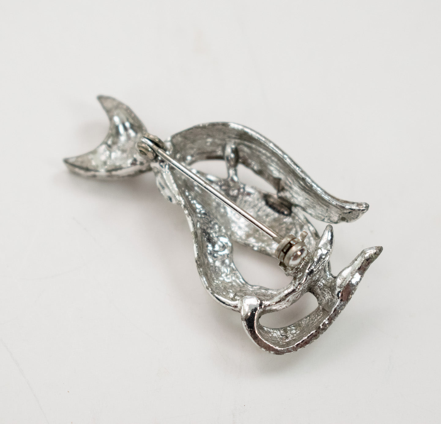 Brooch Pin Collectible Vintage Pin Used Silver Cat