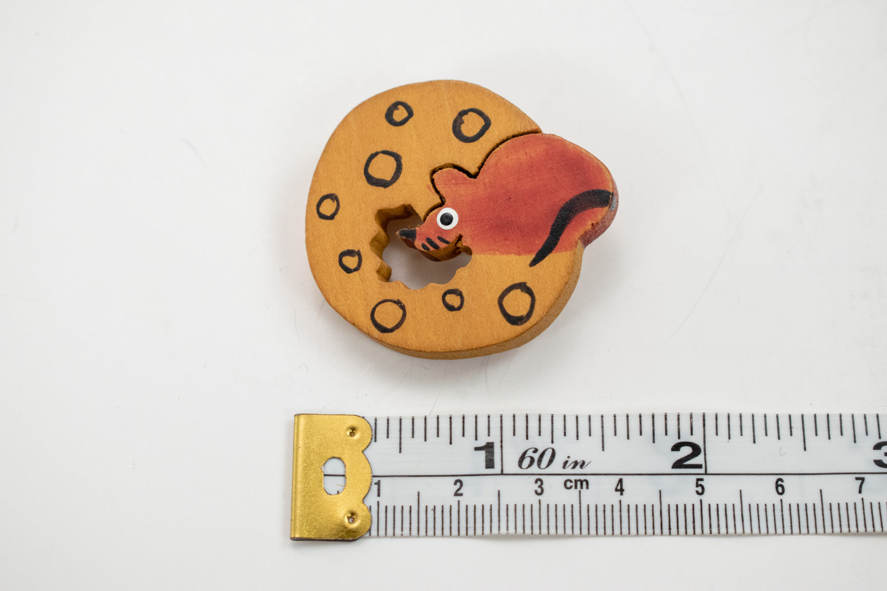 Brooch Pin Wooden Cat Pin used 1 and half inch