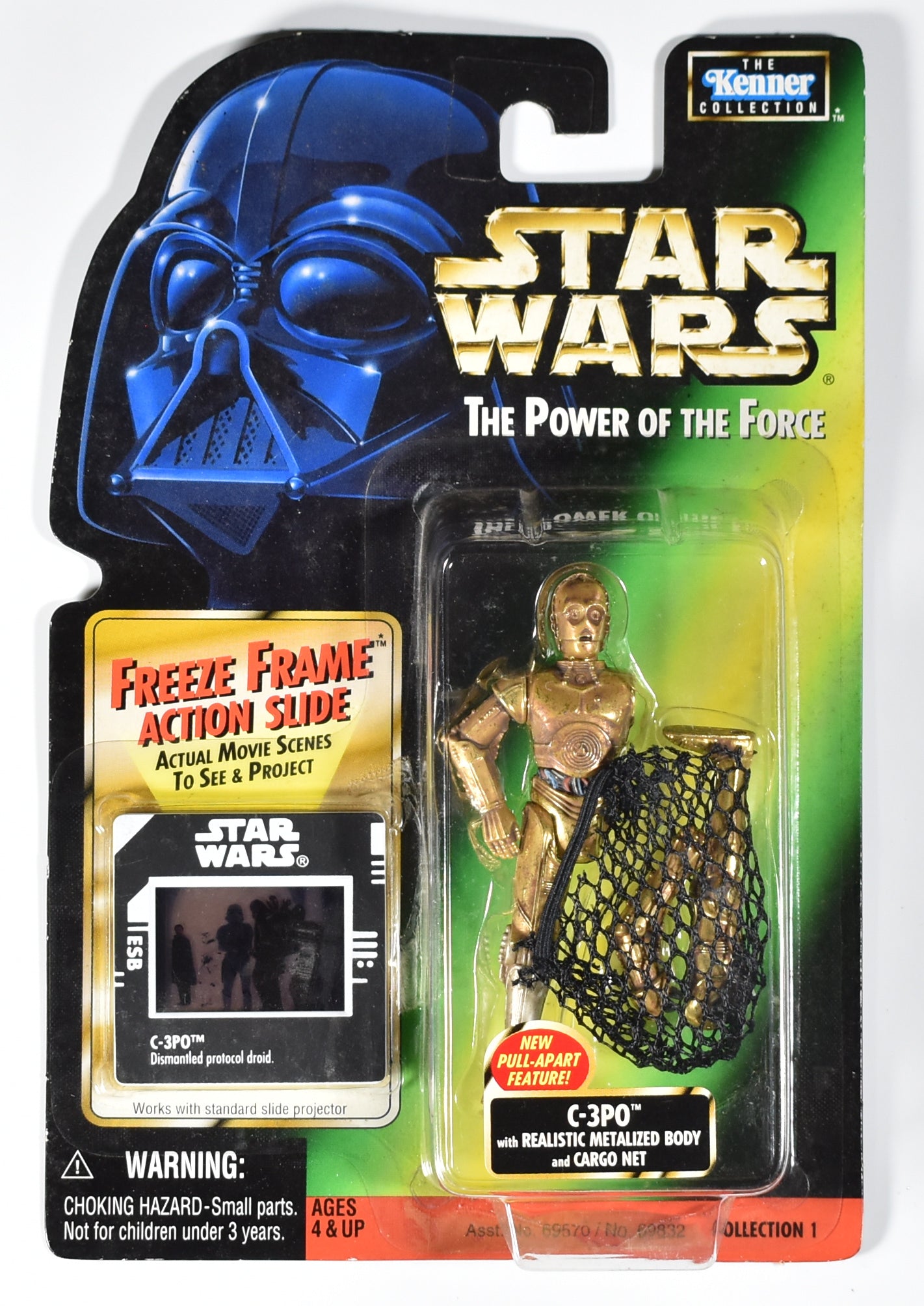 Star Wars Power of the Force Freeze Frame Kenner Action Figure C3PO Cargo Net