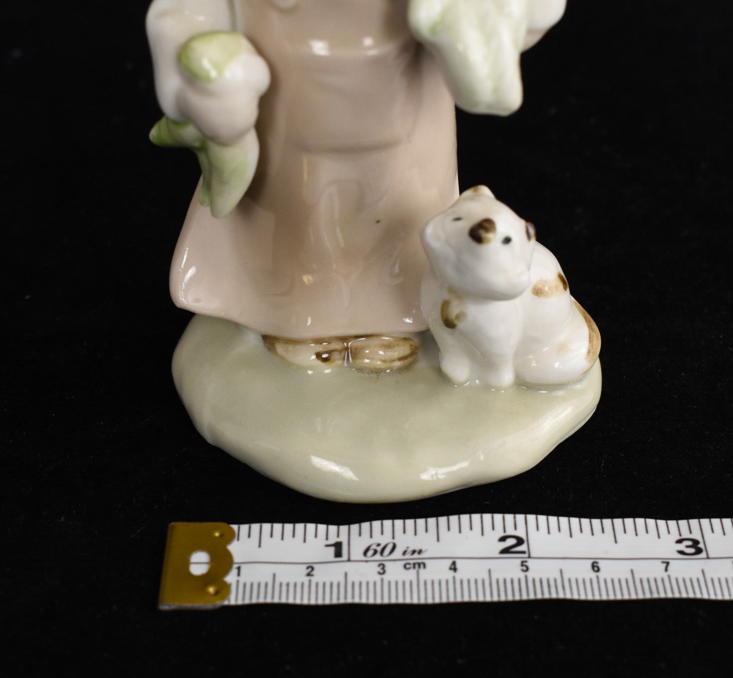 Ceramic Figure 5 inch Girl Little Girl Farm Cat Used Porcelain 5inch