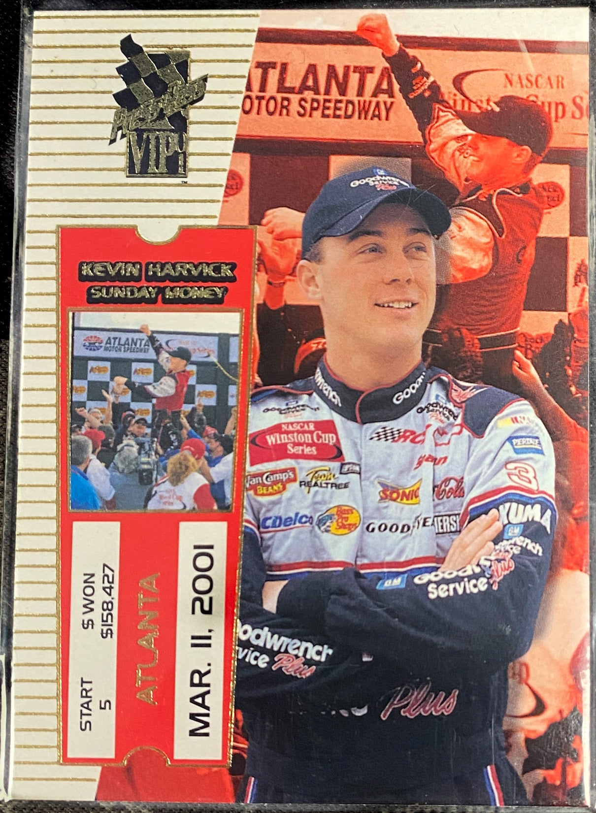 Kevin Harvick 22 Press Pass VIP 2001 Nascar Card Sunday Money