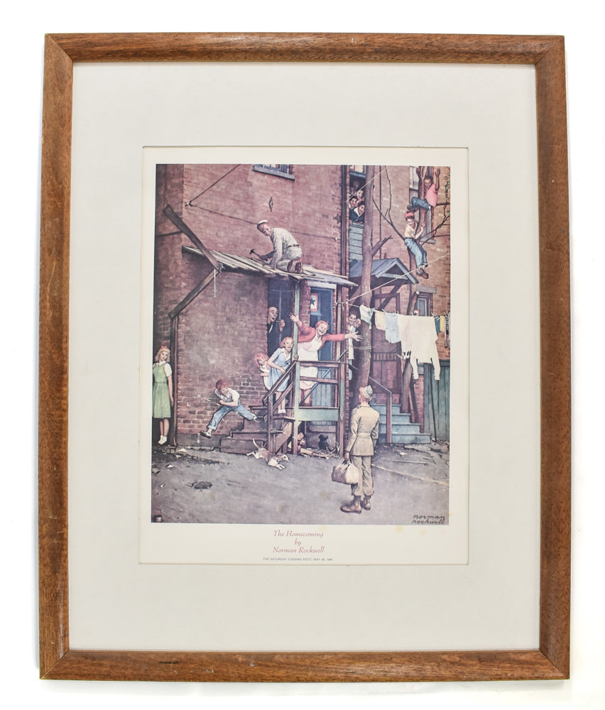 Norman Rockwell Artwork "The Homecoming” 14X11” Post-war Americana Framed Print