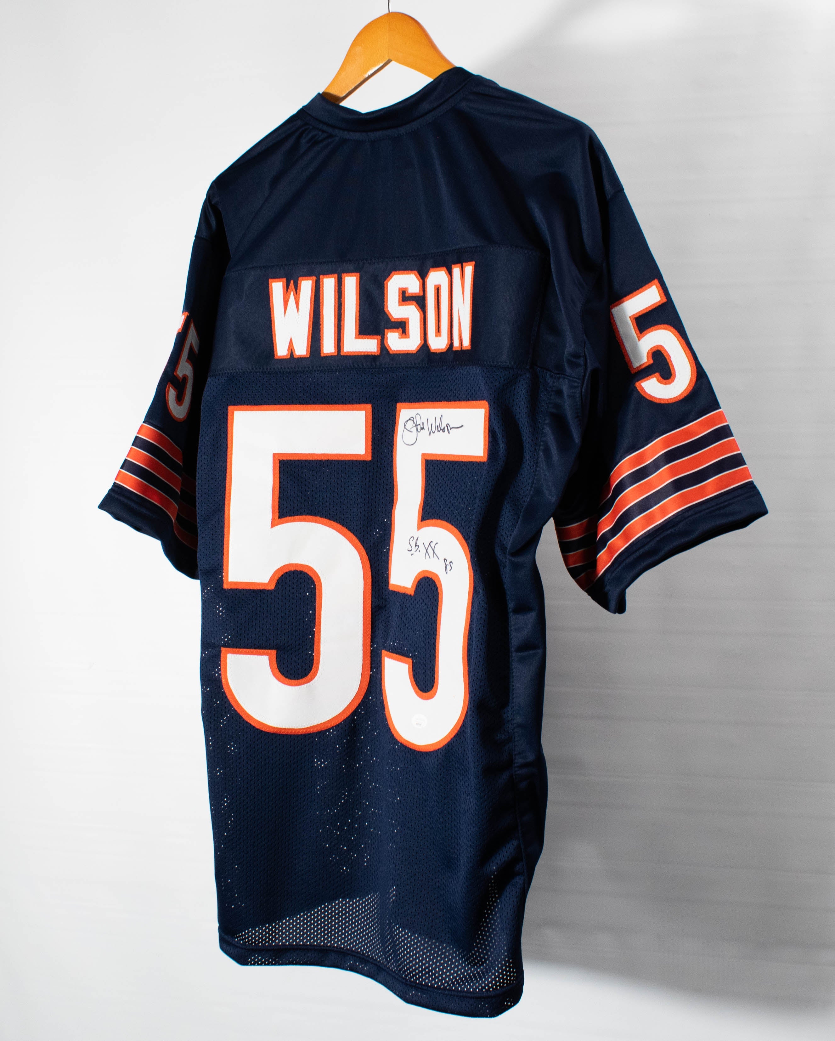 Otis Wilson CHICAGO BEARS 55 SIGNED Blue Jersey WITNESS COA JSA