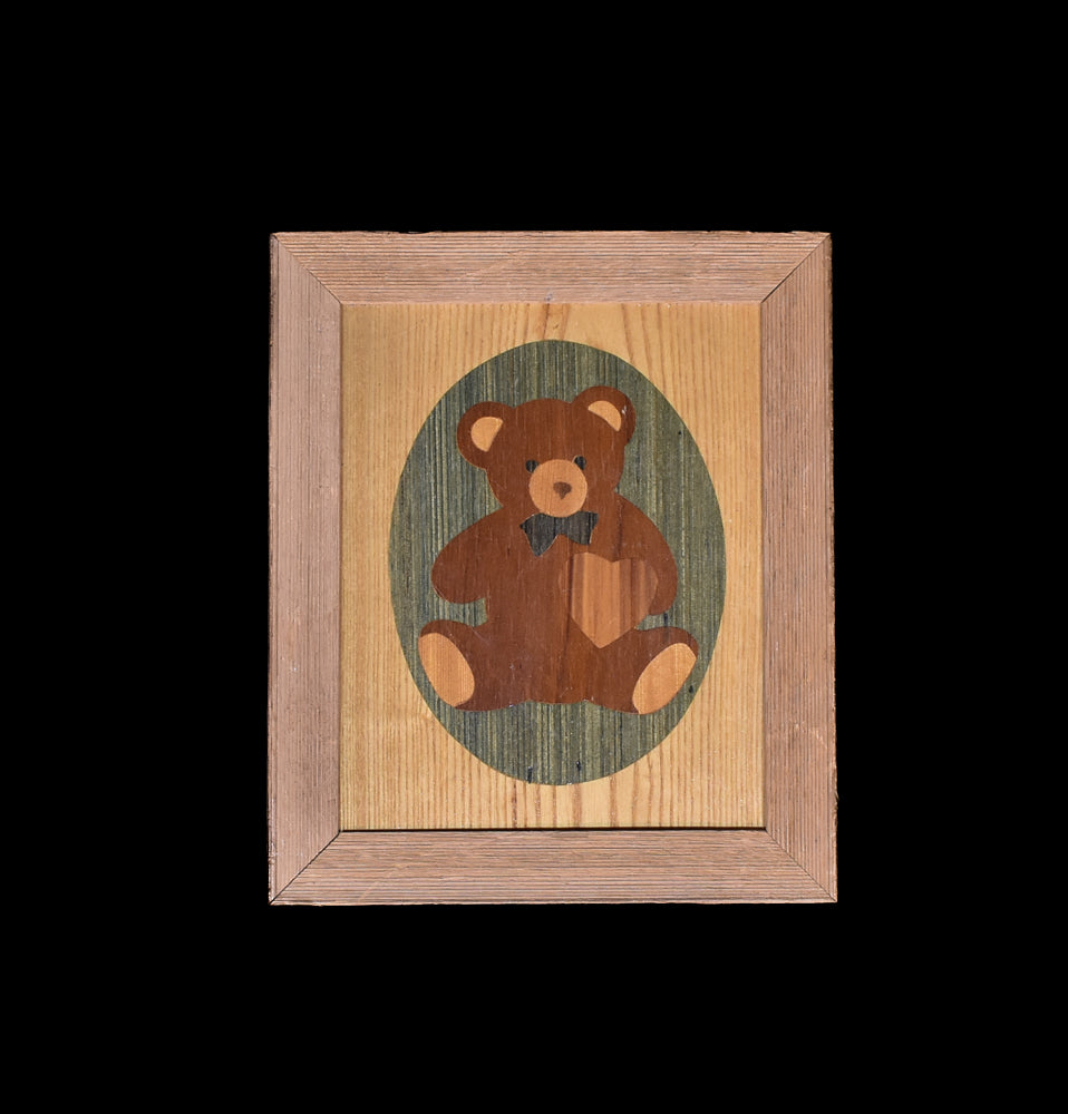 Vintage Teddy Bear Wooden Art 10x12 Hanging Vintage Kids Decor Fiji Graphic Artwork