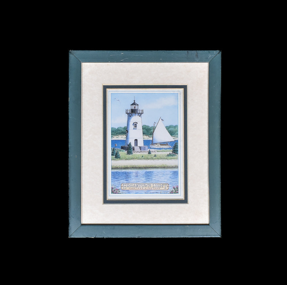 Edgartown Lighthouse Marthas Vineyard Dana Gaines 1995 Framed Art 1995