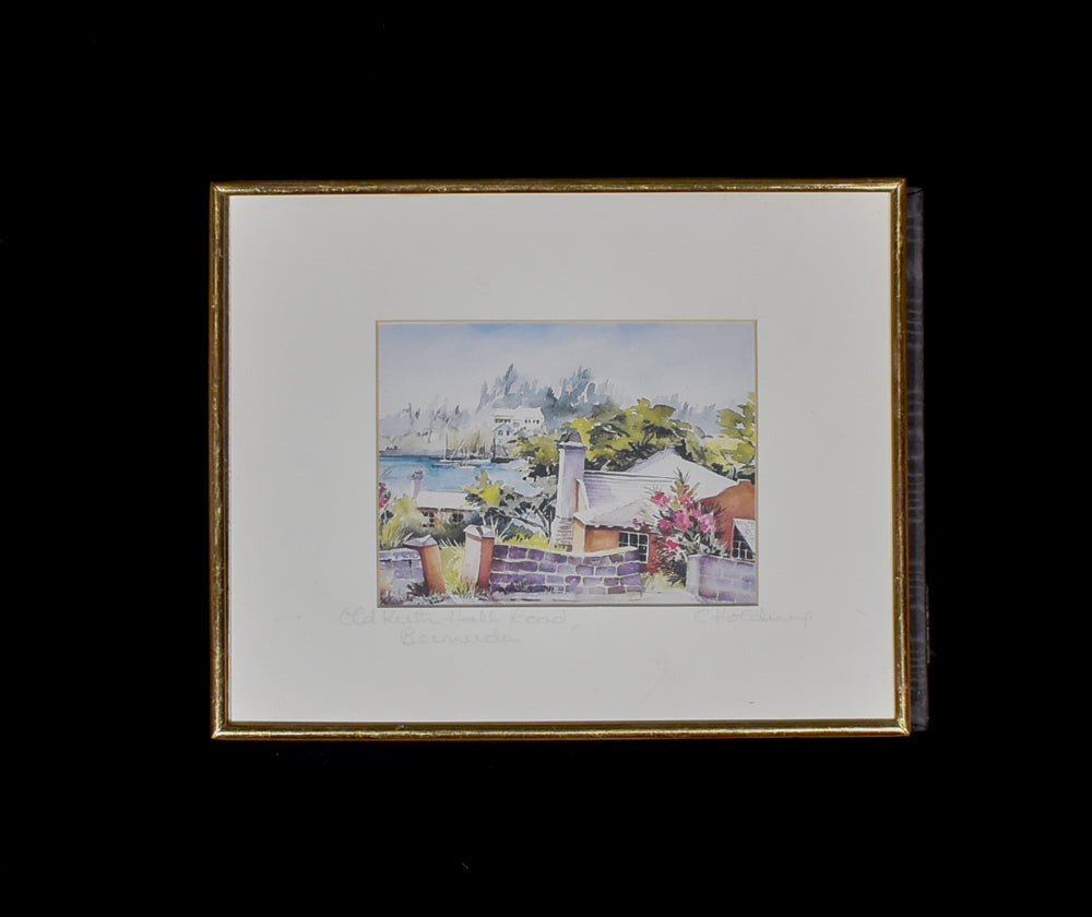 Old Keith Hall Road Bermuda Hand Painted Framed Art Fine Art 8x10 Inch Framed