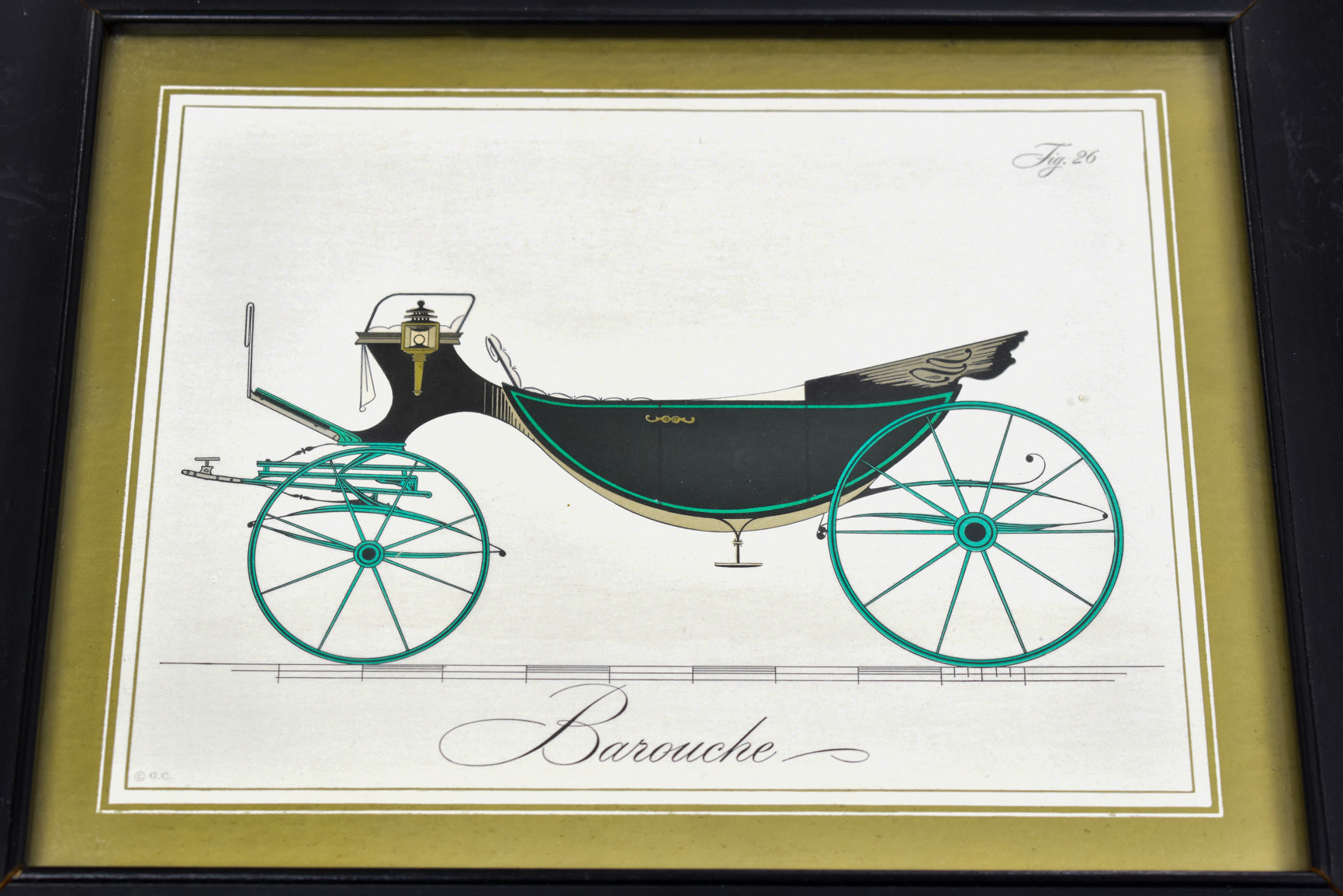 Barouche Antique Print 1851 Phaeton Barouche Dog-Cart Carriage Victorian Artwork