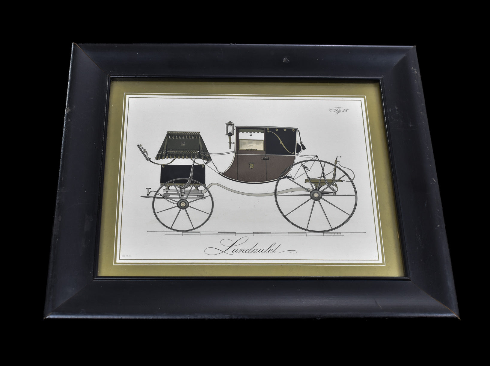 LANDAULET MOTOR CAR PICTURE Vintage Auto Framed Fig 38 Framed 8 x 10 Framed