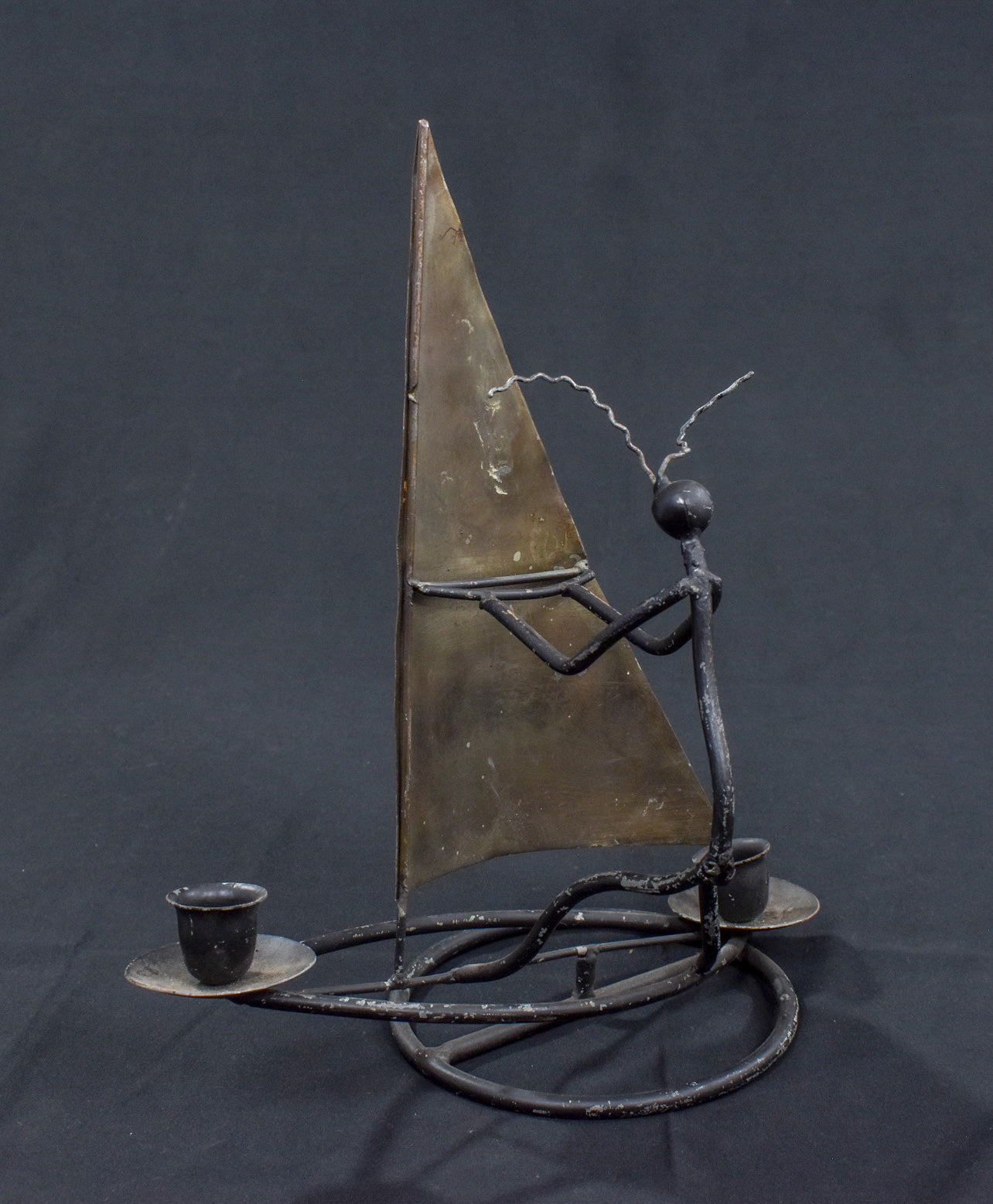 Ant Sail Metal Candle Holder Dual Mental Custom Made Piece Used