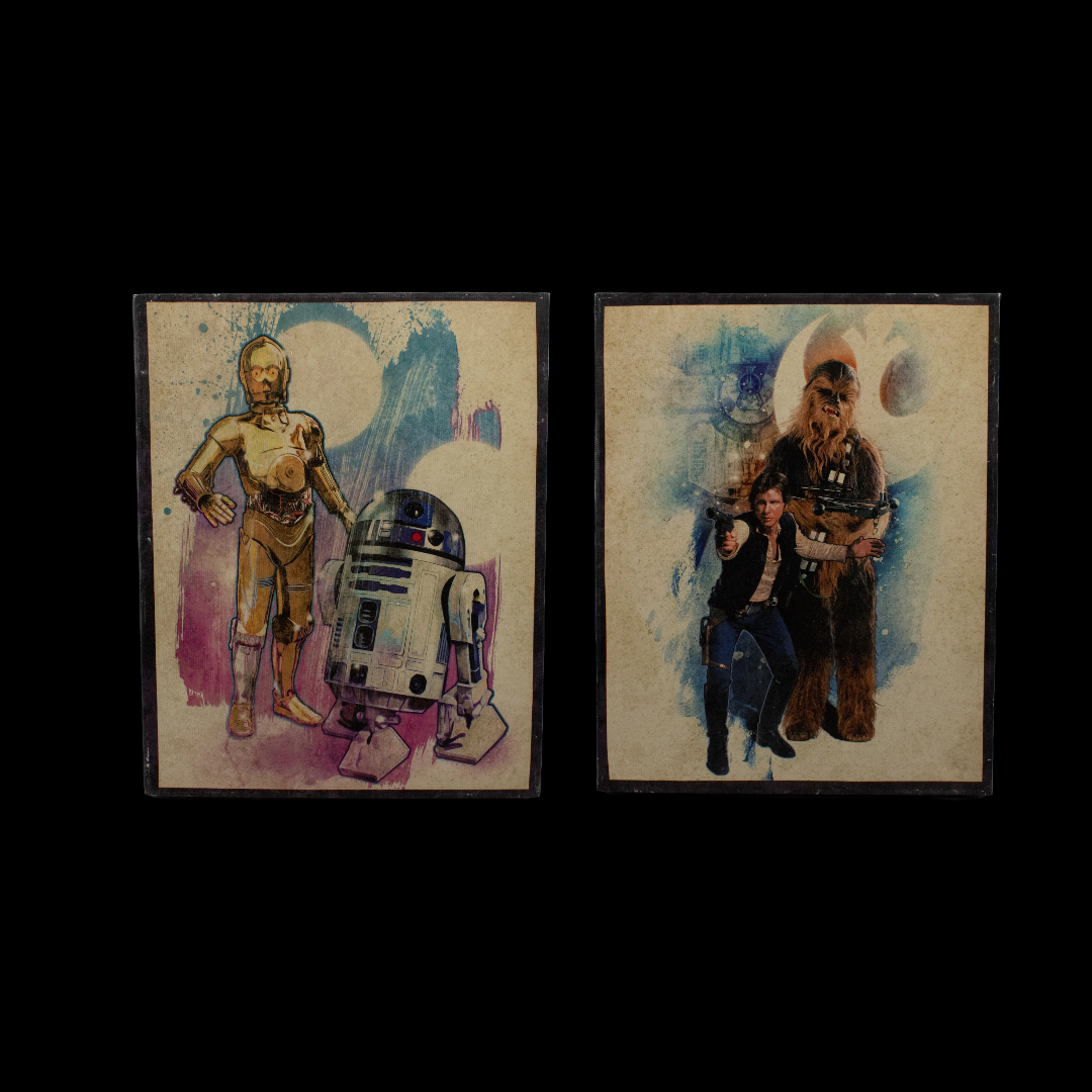 Star Wars Canvas Prints R2D2 C-3PO Han Solo Chewbacca Used Set