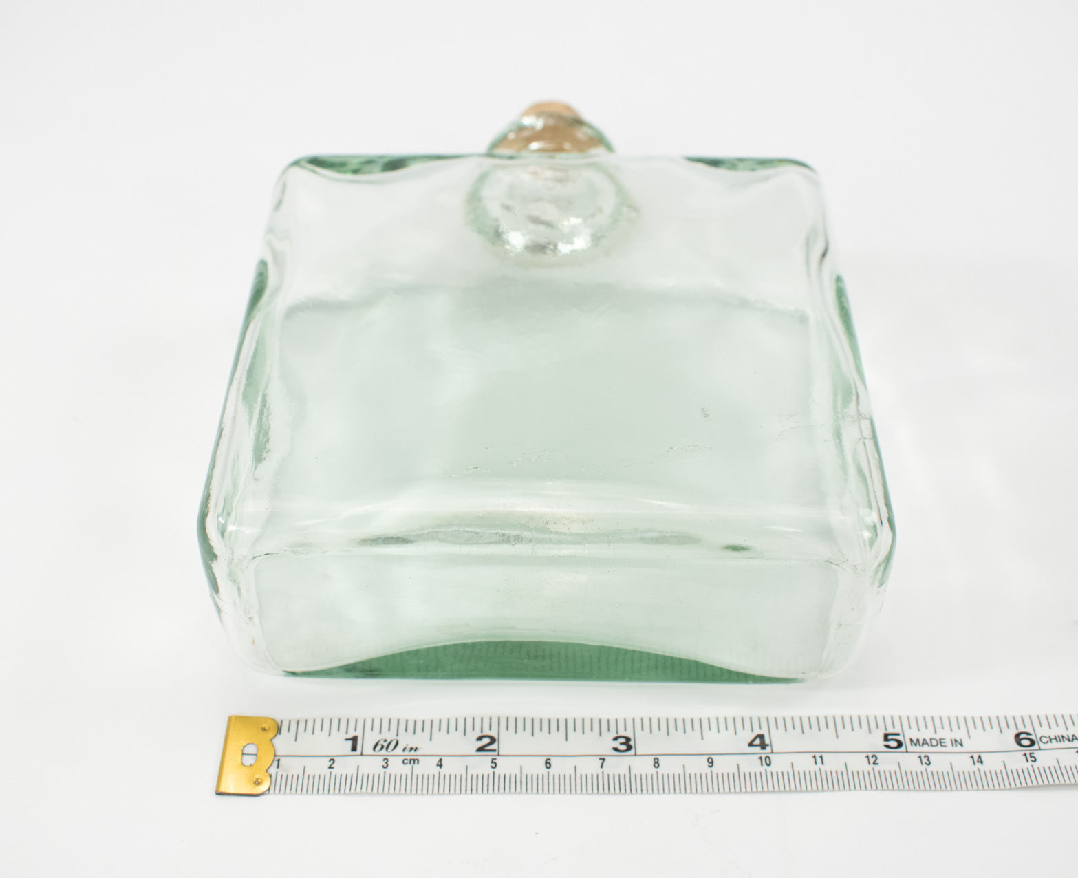 Vintage Glass Container Clear Corked Bottle 5 inch used