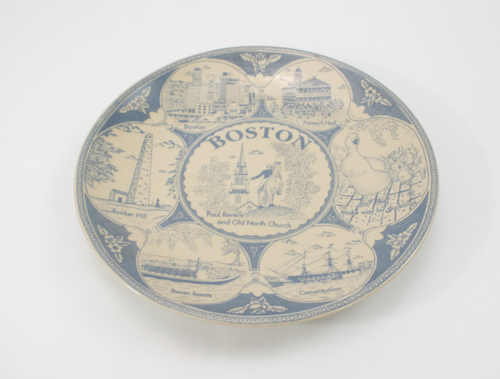 Boston Vintage Plate USS Constitution, Bunker Hill, Paul Revere History Collectibles