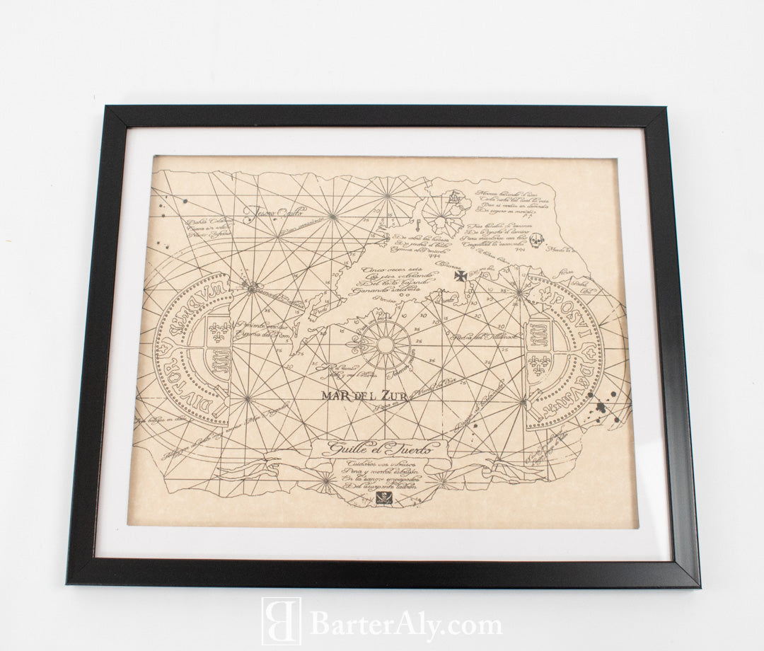 Goonies Framed Printed Map Used