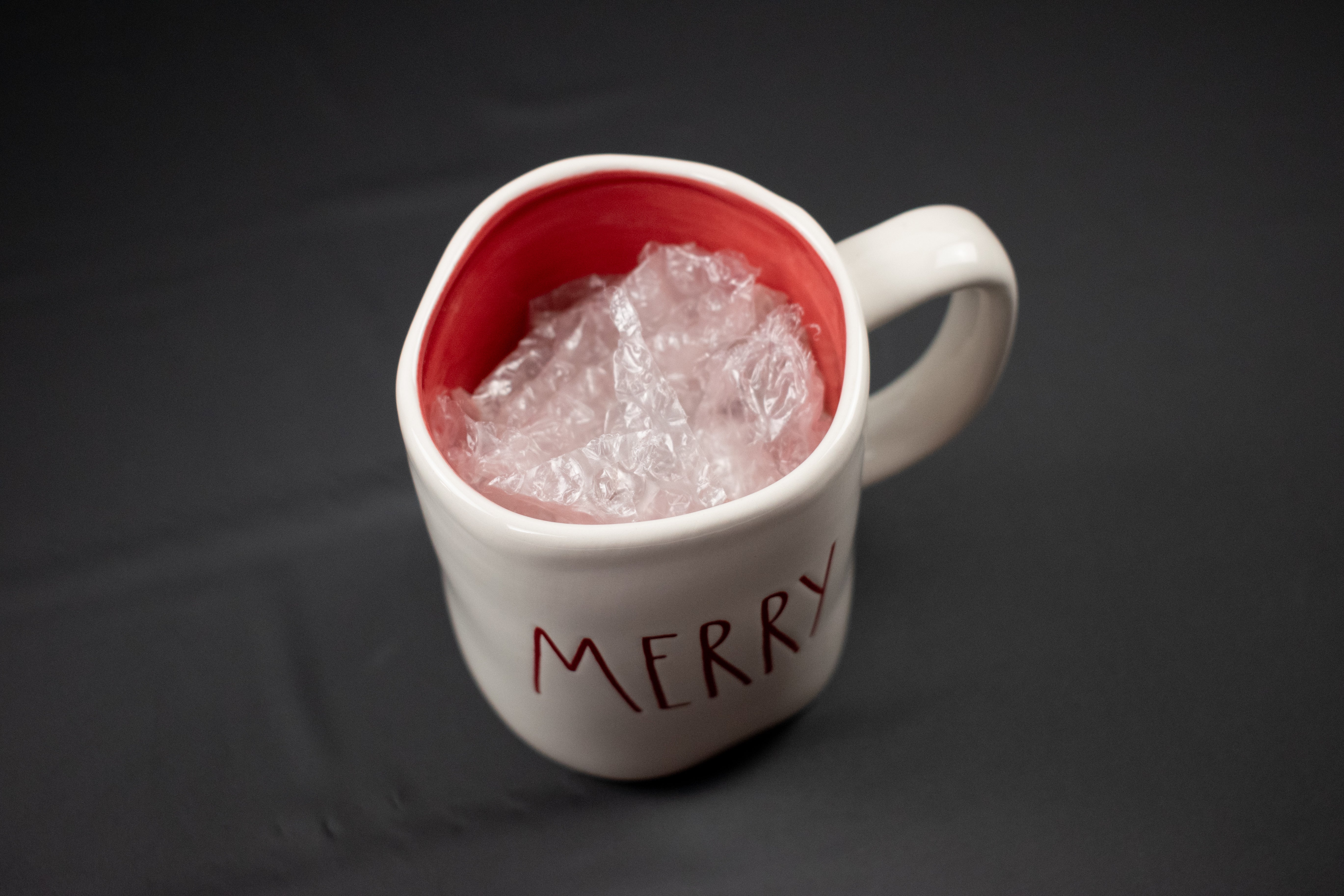 Rae Dunn Merry Red Letter Authentic Magenta Ceramic Mug Christmas Holiday