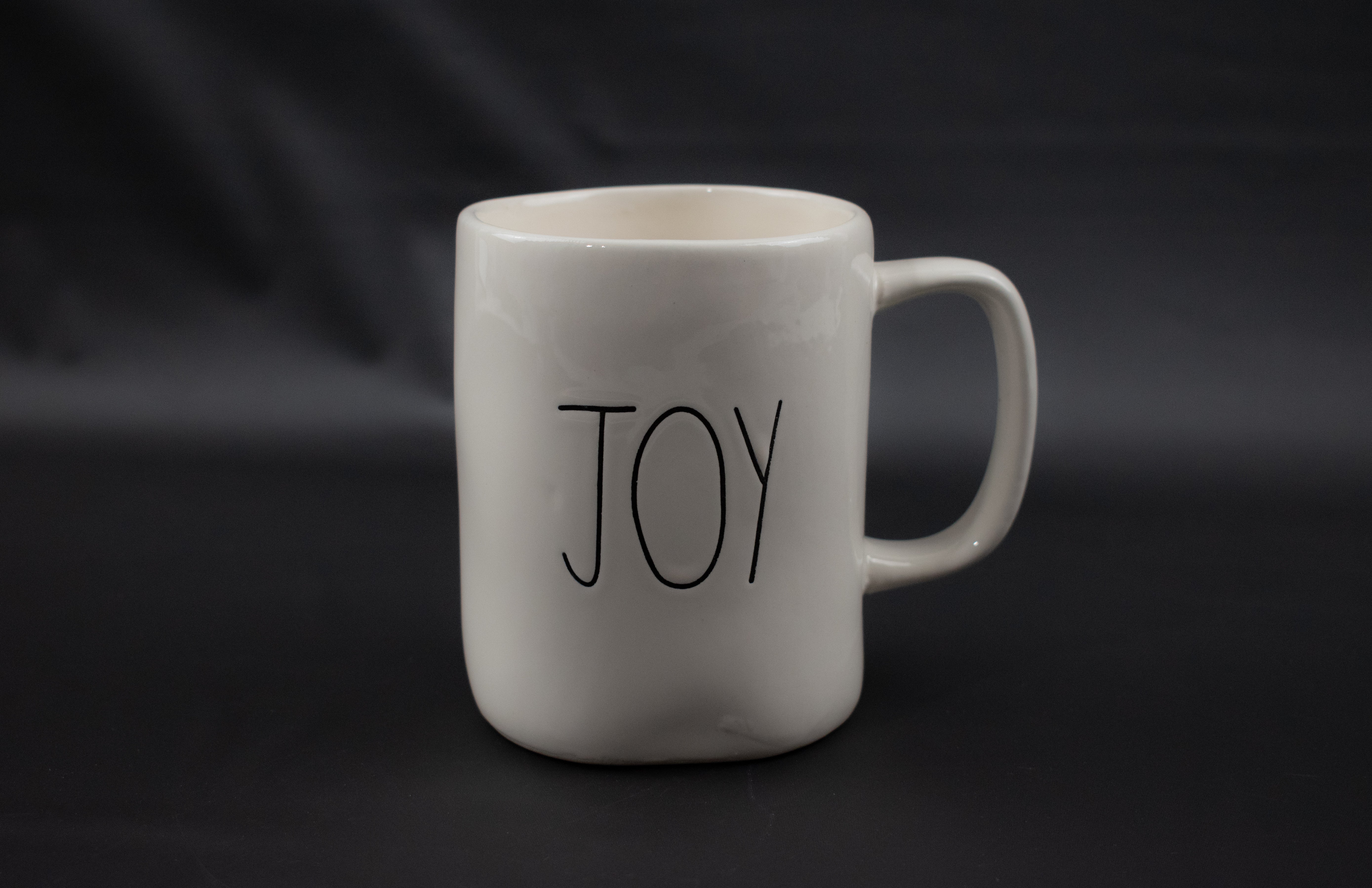 Rae Dunn JOY Coffee Cup Ceramic MUG Magenta Artisan Collection