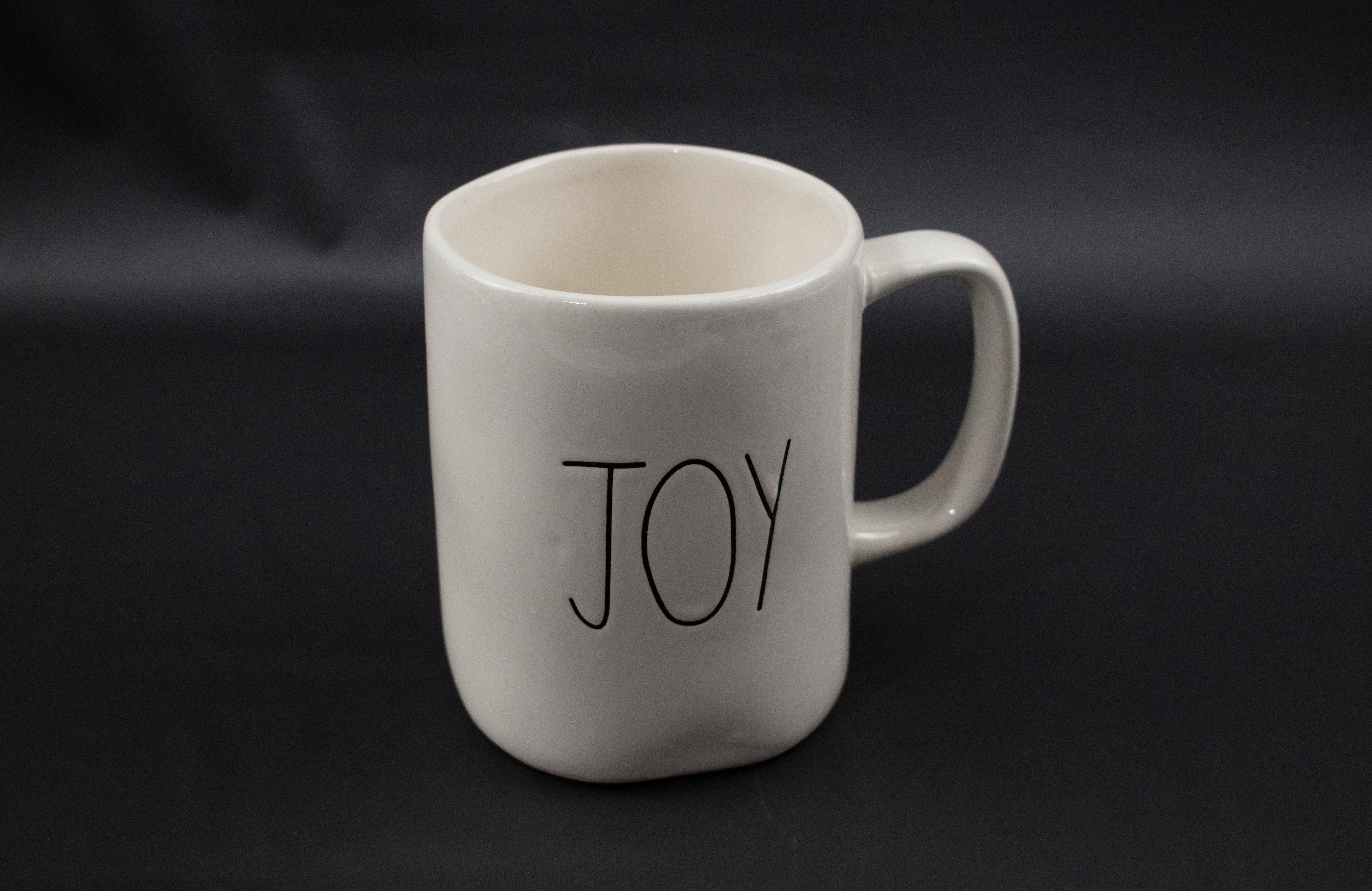 Rae Dunn JOY Coffee Cup Ceramic MUG Magenta Artisan Collection