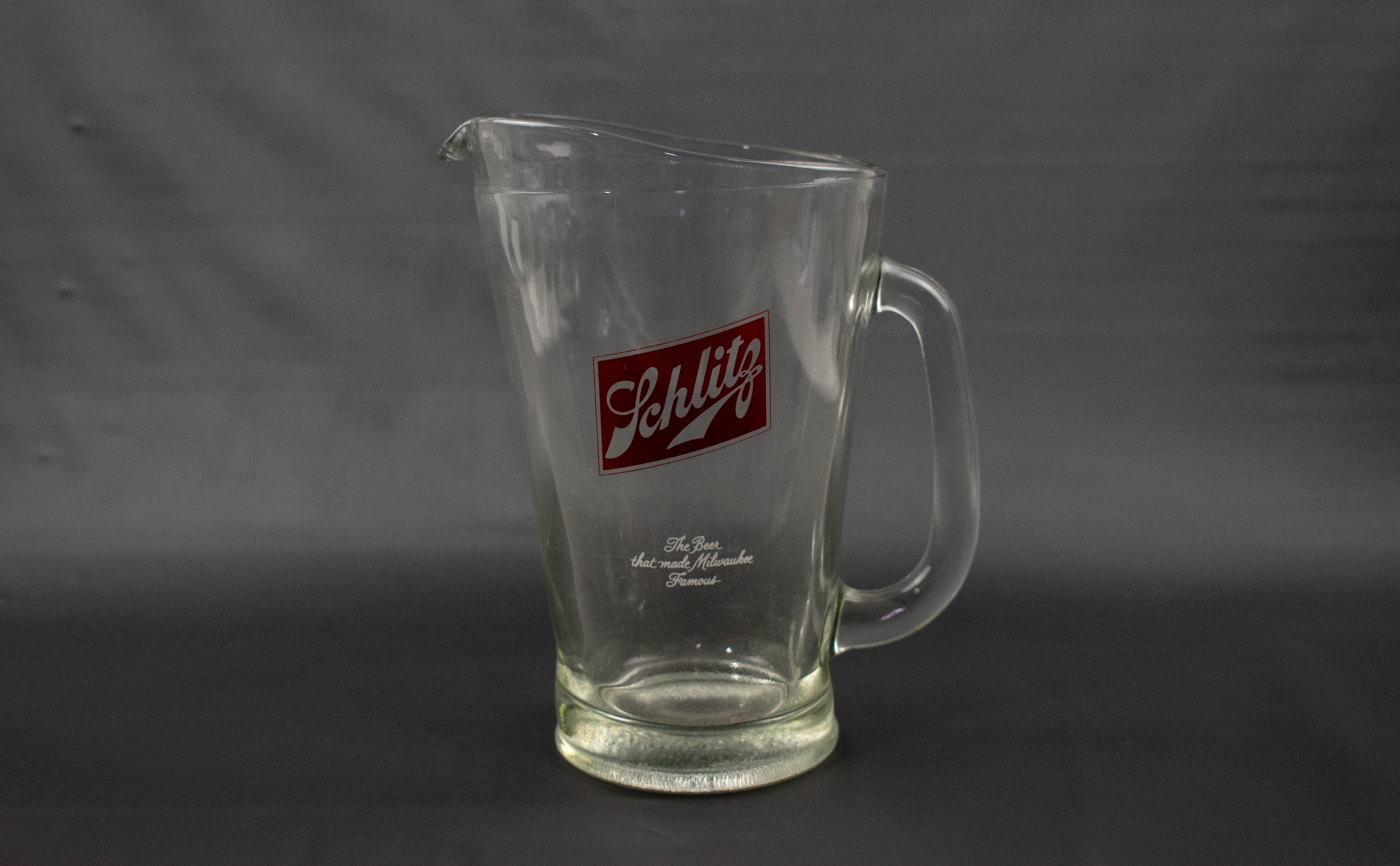 Vintage Beer Shlitz Pitcher Glass Pitcher Schlitz Beer Milwaukee Wisconsin Used