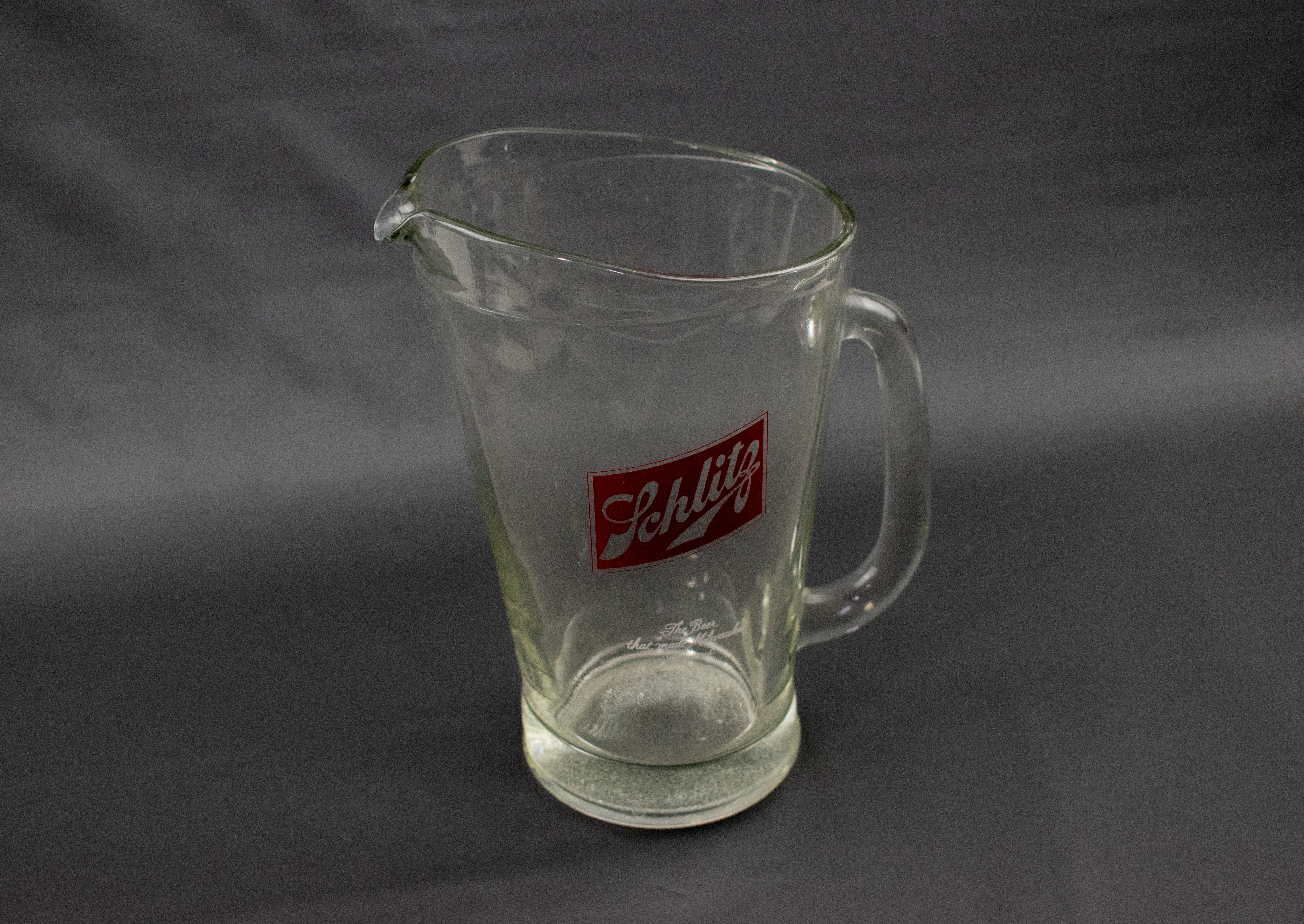 Vintage Beer Shlitz Pitcher Glass Pitcher Schlitz Beer Milwaukee Wisconsin Used