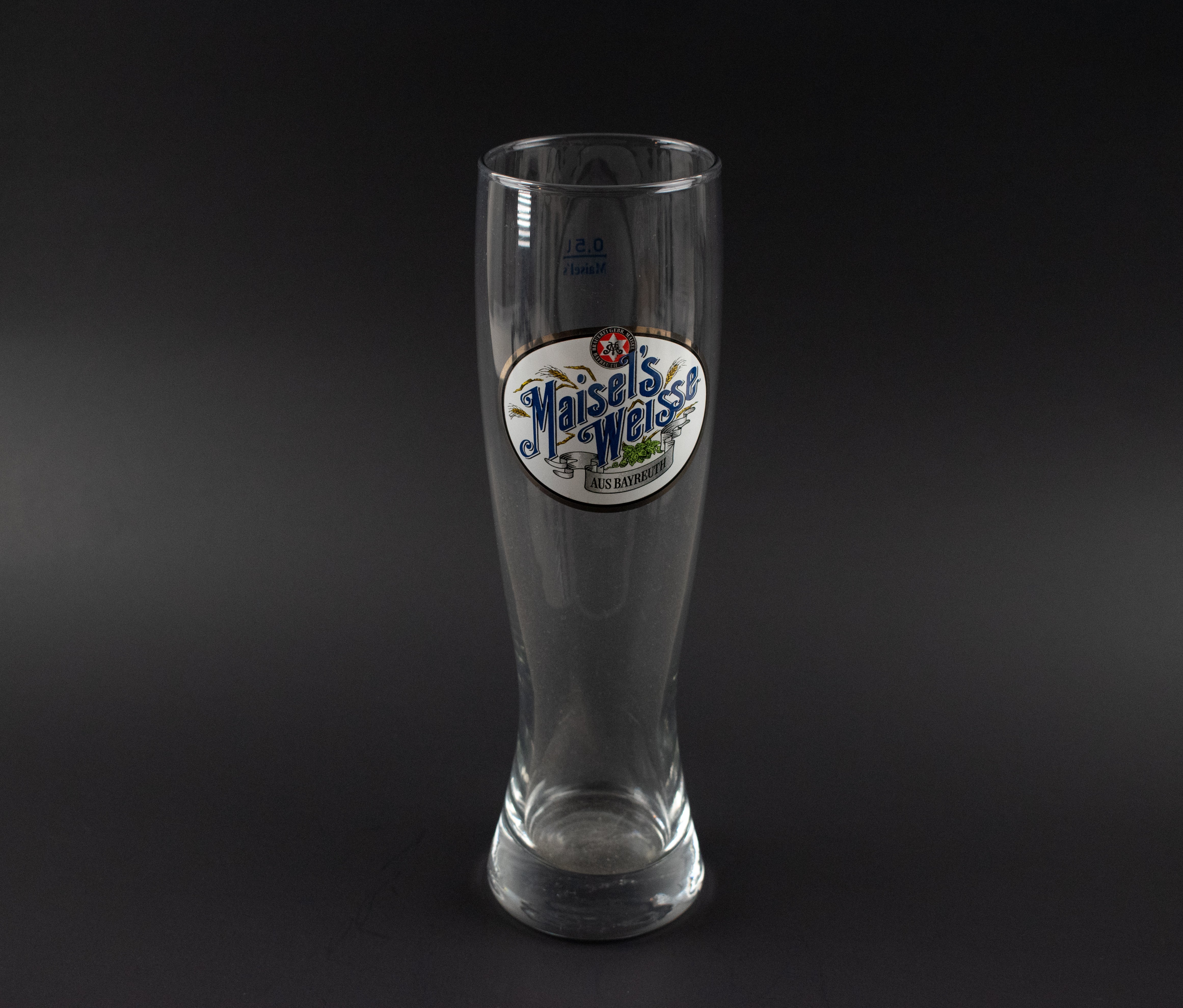 Maisels Weisse Aus Bayreuth 10 Inch Tall Glass 0,5L Pilsner Beer Glass Used