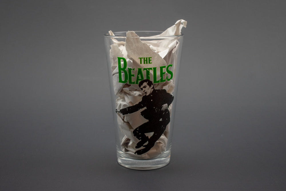 The Beatles Collectible glass cup 2013 Apple 6 inch glass used Glass Cup