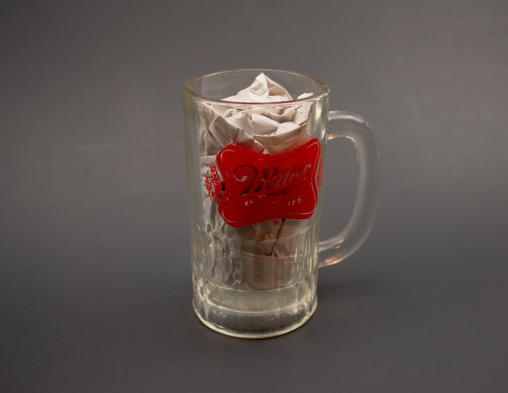 Miller High life Vintage Beer Glass Mug 5 1/2in Collectible Beer Mug