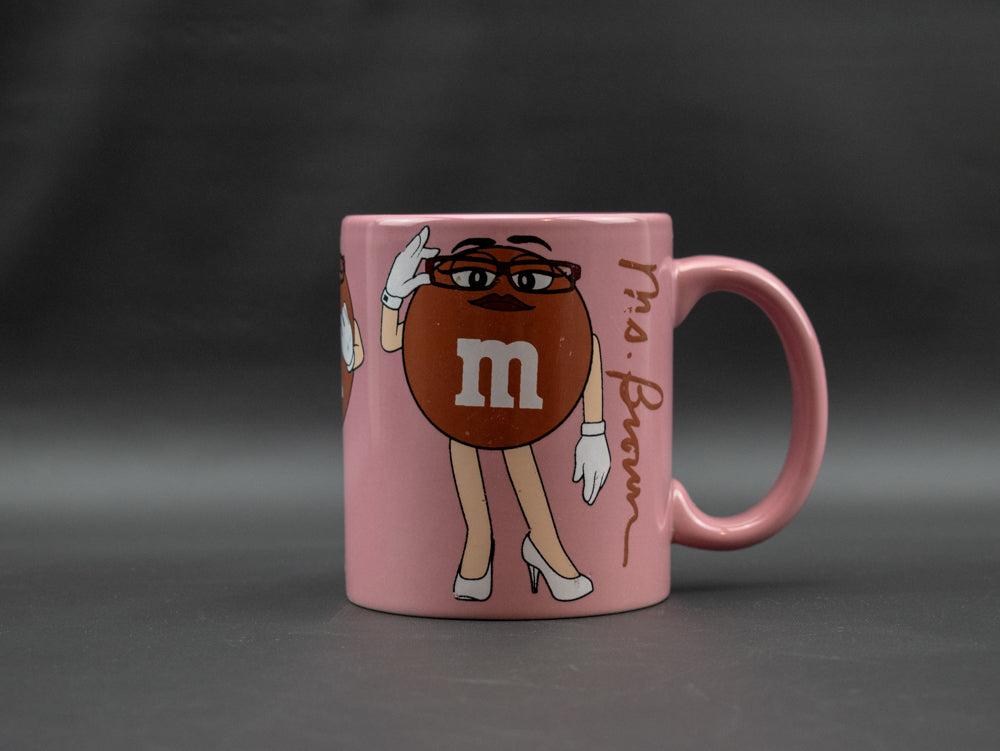 Ms. Brown M&M’s Pink Coffee Cup Used Collectible M&Ms Cup Vintage