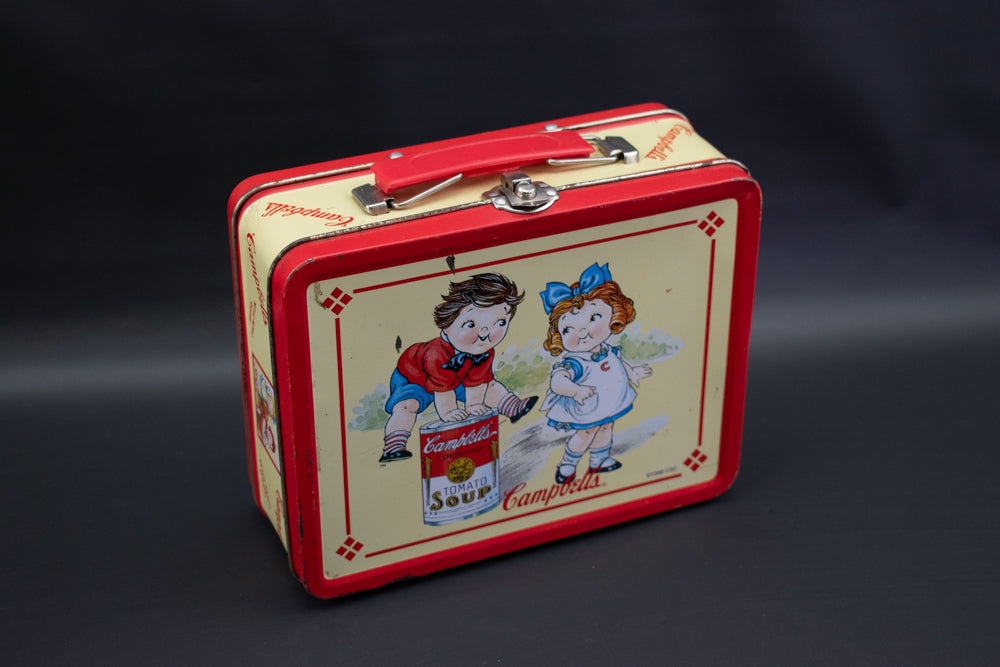 Campbells Soup Lunch Box Vintage Red Used Tin Lunch Box