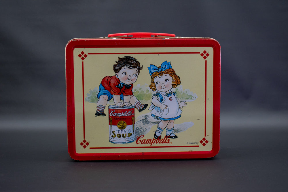 Campbells Soup Lunch Box Vintage Red Used Tin Lunch Box