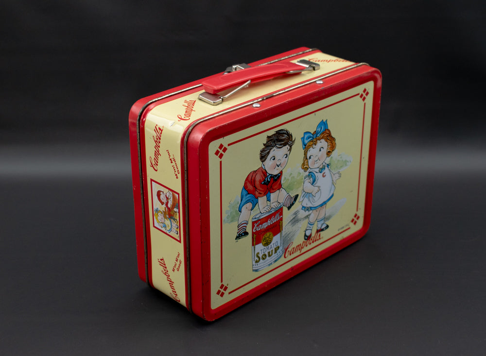 Campbells Soup Lunch Box Vintage Red Used Tin Lunch Box