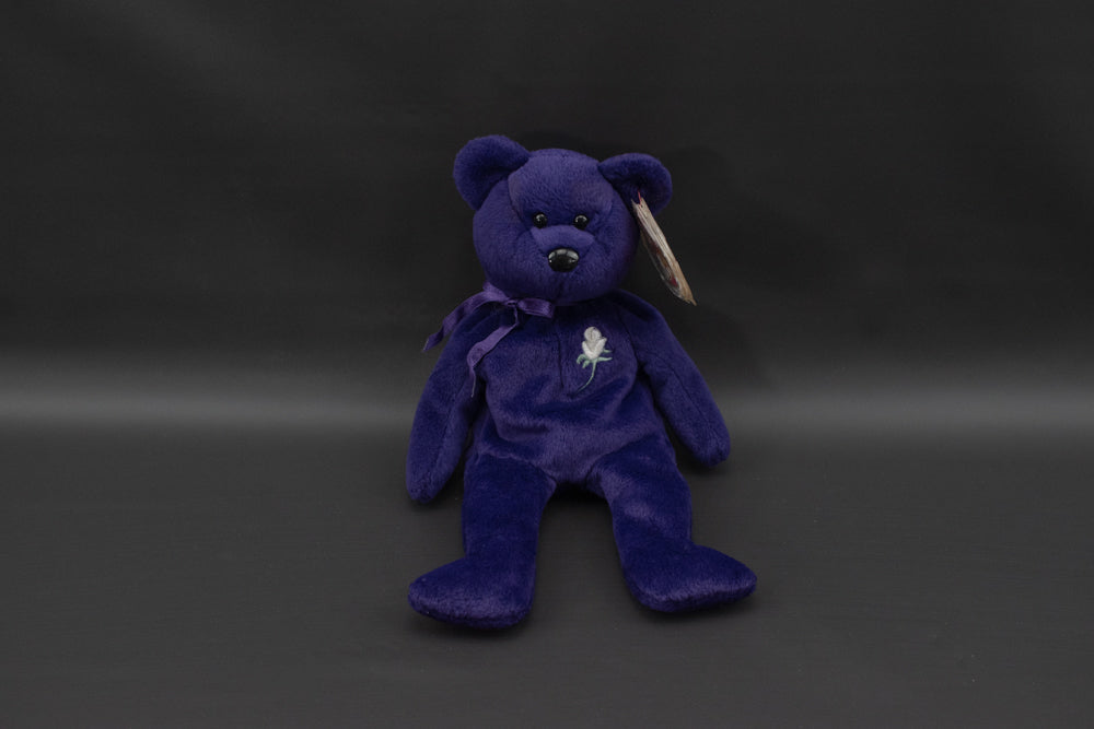 Princess TY Beanie Baby Purple Bear 1997 Vintage Princess Diana PE