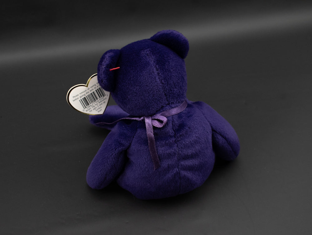 TY Beanie Baby Purple Bear 1997 Vintage Princess Diana Plush PE Pellets