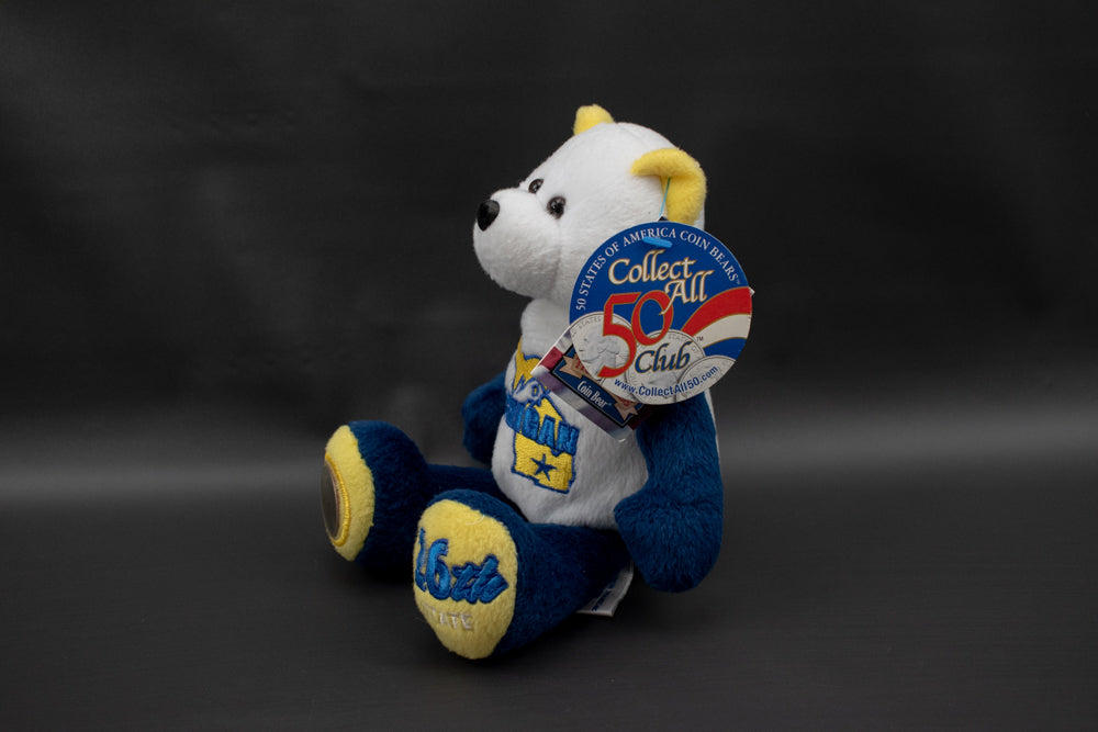 Michigan Limited Treasures Plush Coin Bear NWT 26th State Blue White