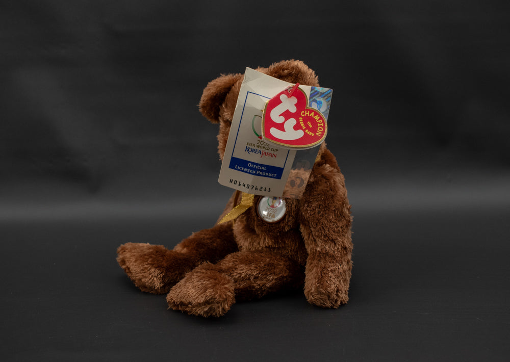 Fifa Word Cup Beanie Baby Brown Bear  Korea Japan Limited Edition 2002