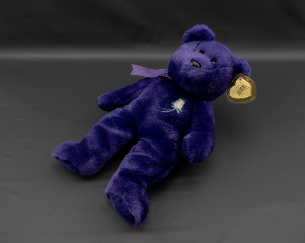 Princess Diana Beanie Baby Purple Bear Large 14in 1998 PE Pellets