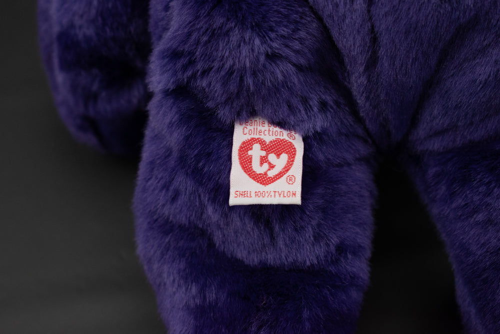 Princess Diana Beanie Baby Purple Bear Large 14in 1998 PE Pellets