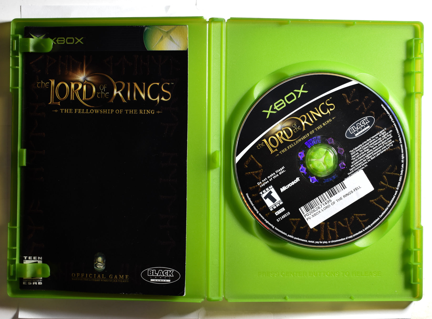 Xbox Lord of the rings The Fellowship of the rings game Microsoft Xbox Original