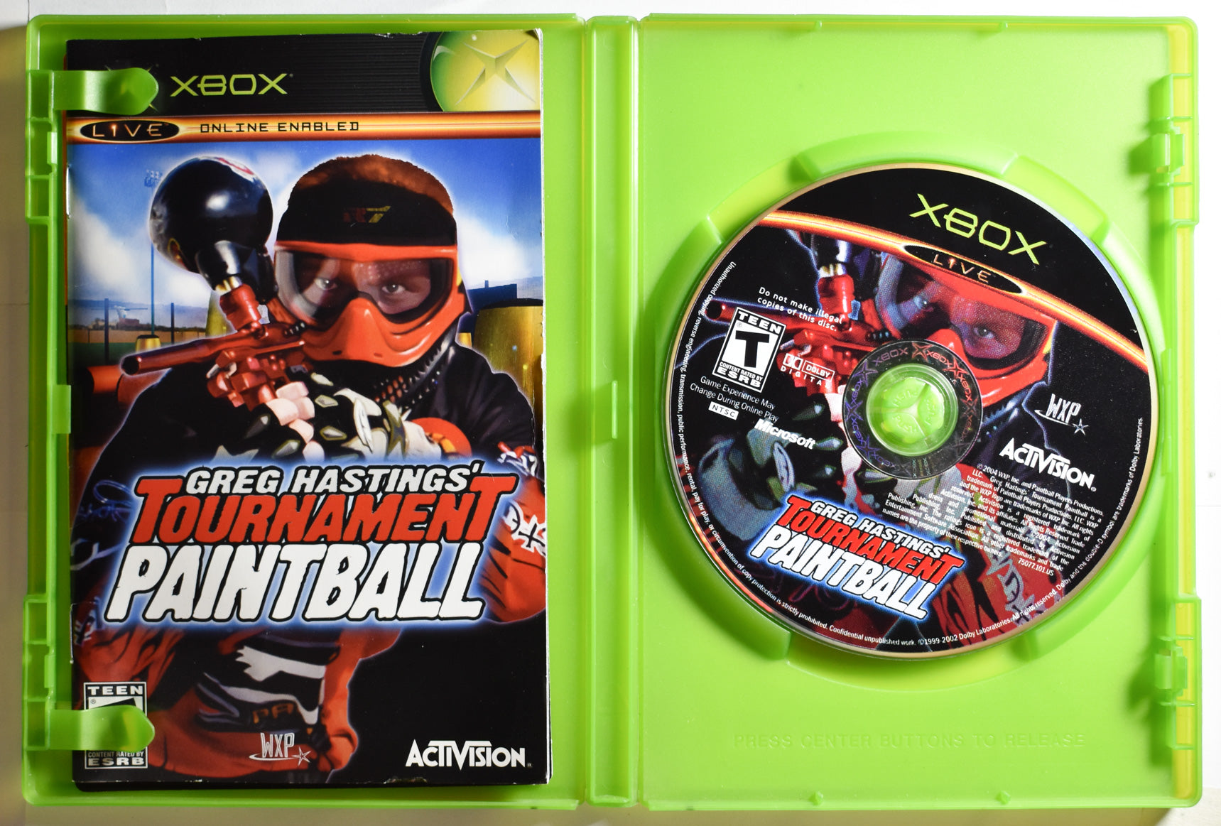 Xbox Greg Hastings Tournament Paintball Microsoft Xbox Game Used