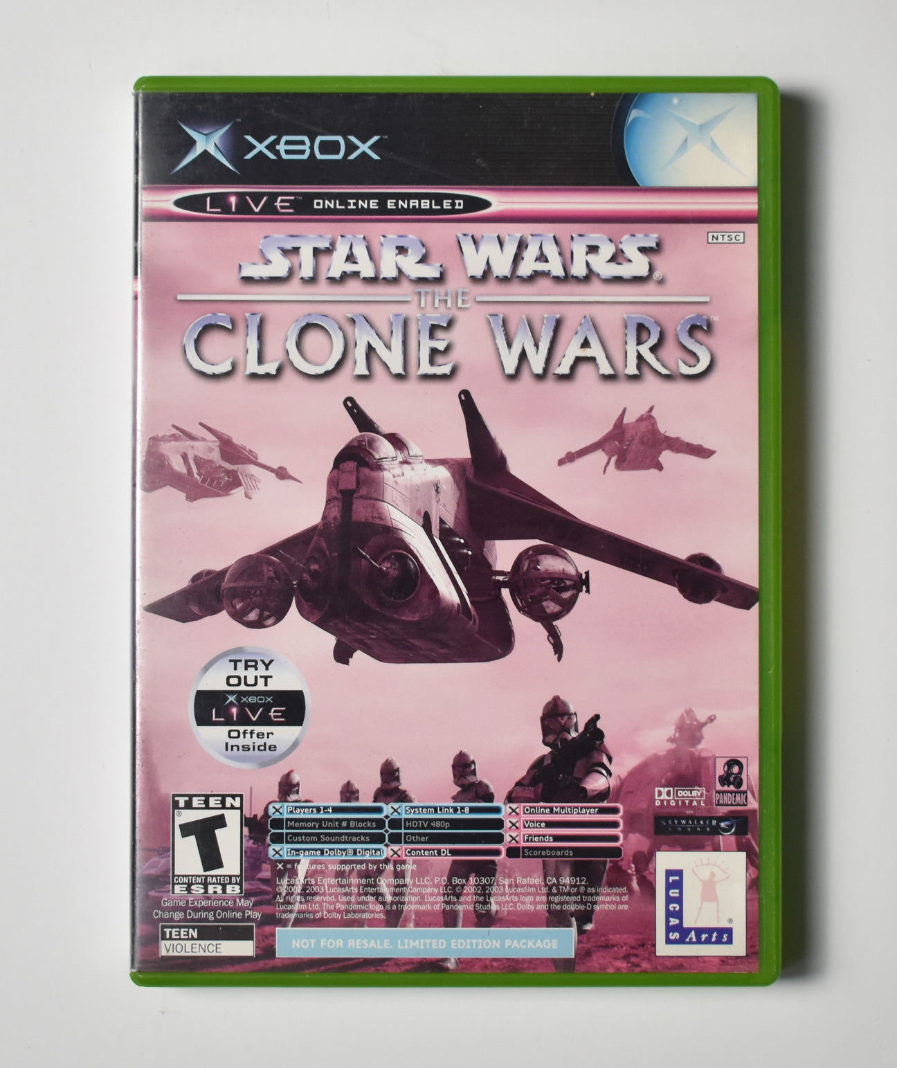 Xbox Star Wars Clone Wars Game Used Untested