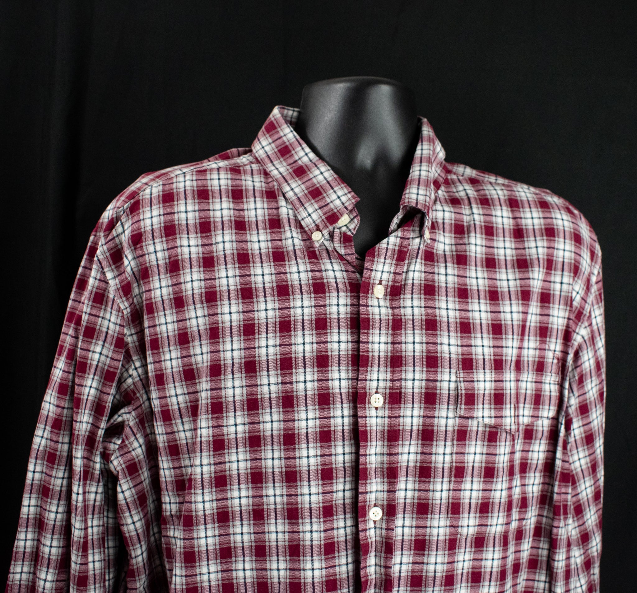 Champs XXL Adult Mens Long Sleeve Shirt Red Button Up Casual Wear