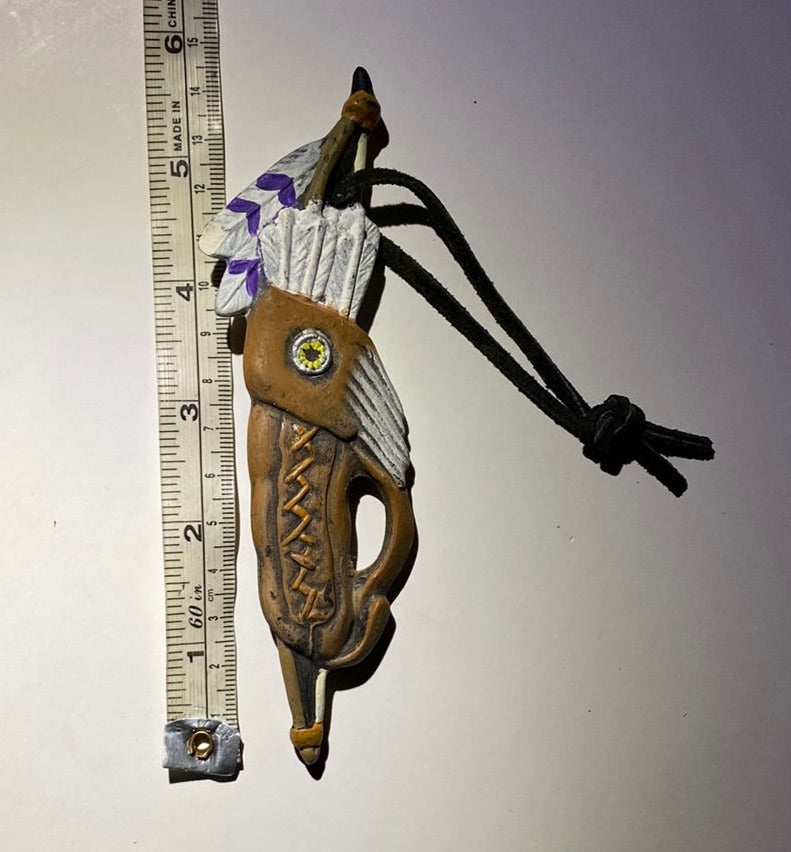 Bow and Arrows Native American Good Luck Hanging Charm Used